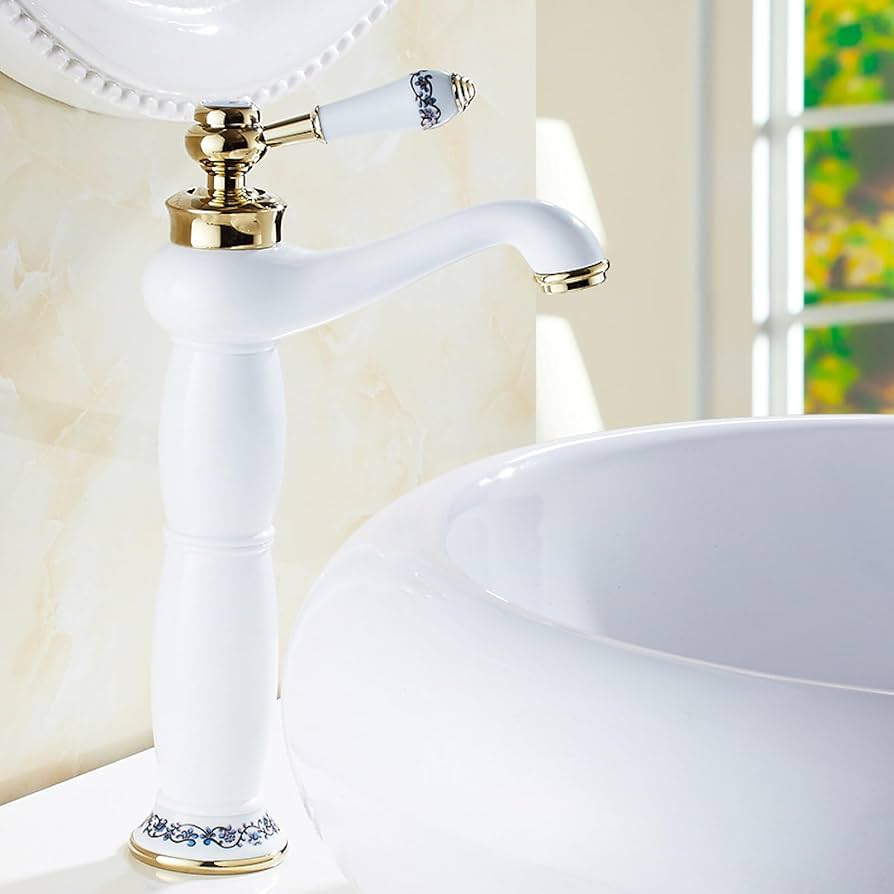 ZYCDP Retro Bathroom Faucet 1 Hole Single Handle Bathroom